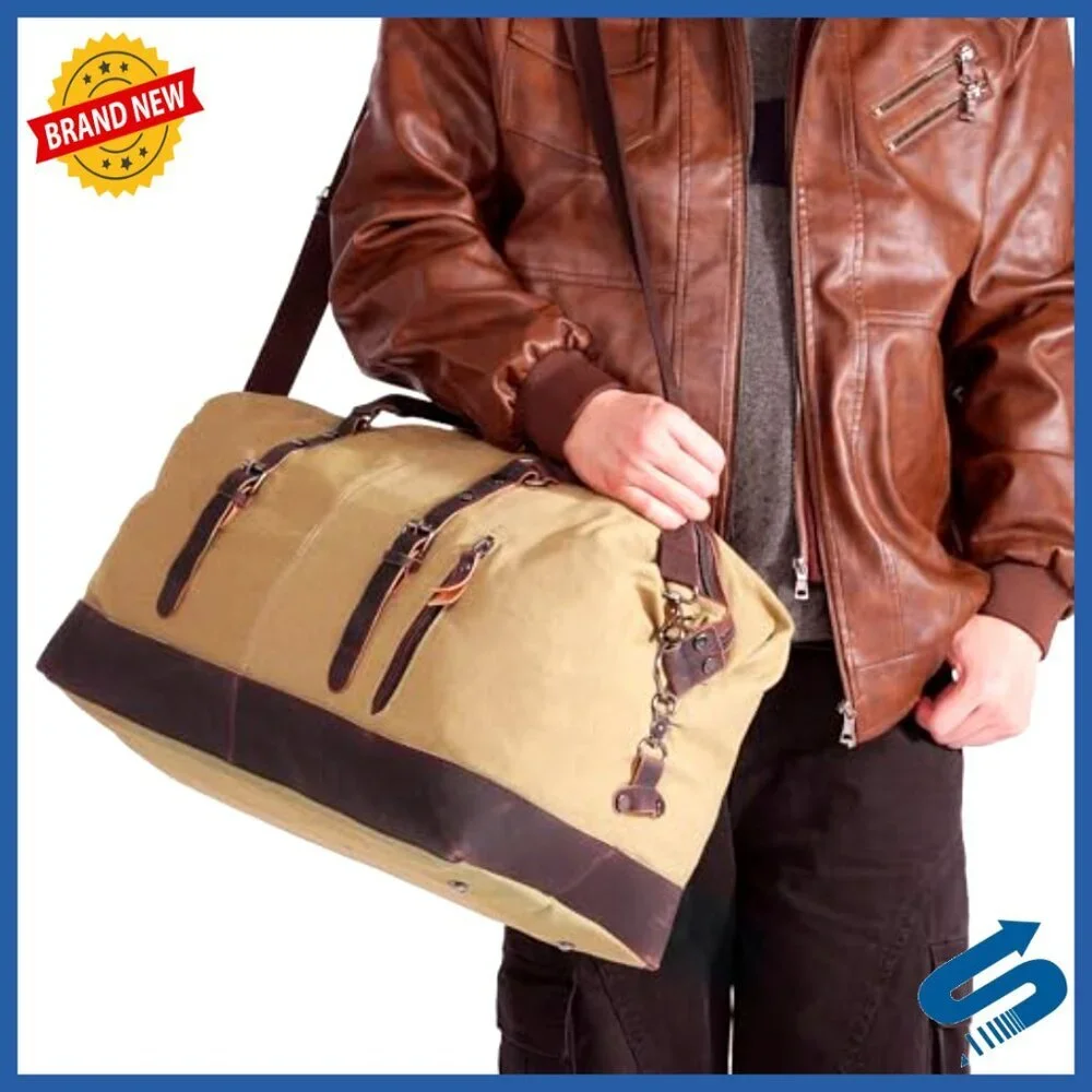 Large Canvas Travel Duffle Bag Weekender Carry On Gym Tote Versatile